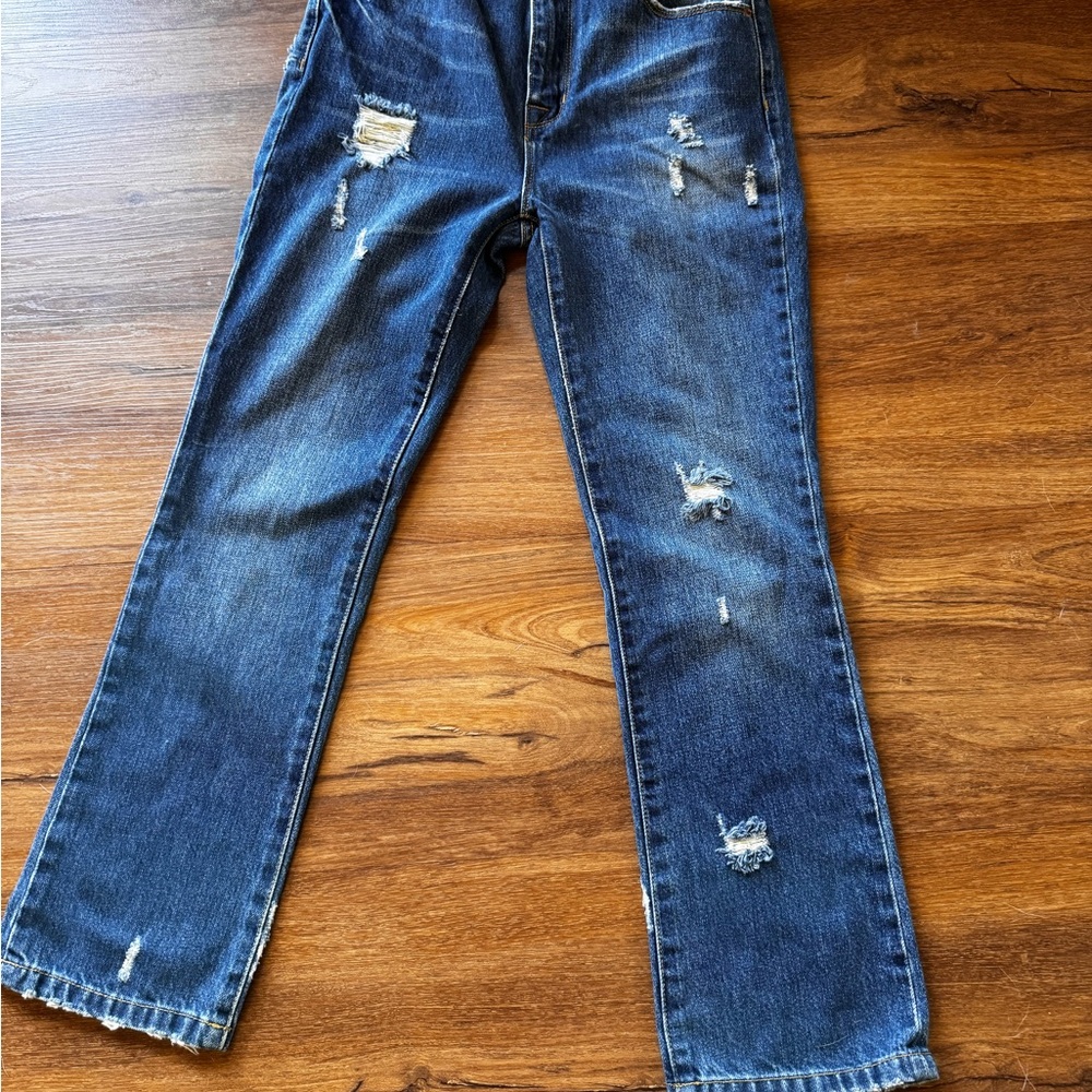 BDG Urban Outfitters High Rise Ankle Kicker Distressed Blue Jeans Size 24 - Picture 15 of 16